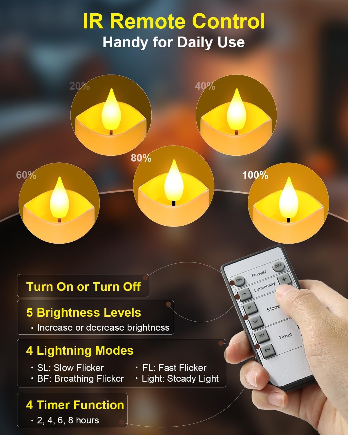 SoulBay Flameless Candles Rechargeable with Remote, 6pcs Electric LED Fake White Votive Candles with Charging Base and Timer, Flickering Decorative Lights for Home Table Holidays Christmas Décor
