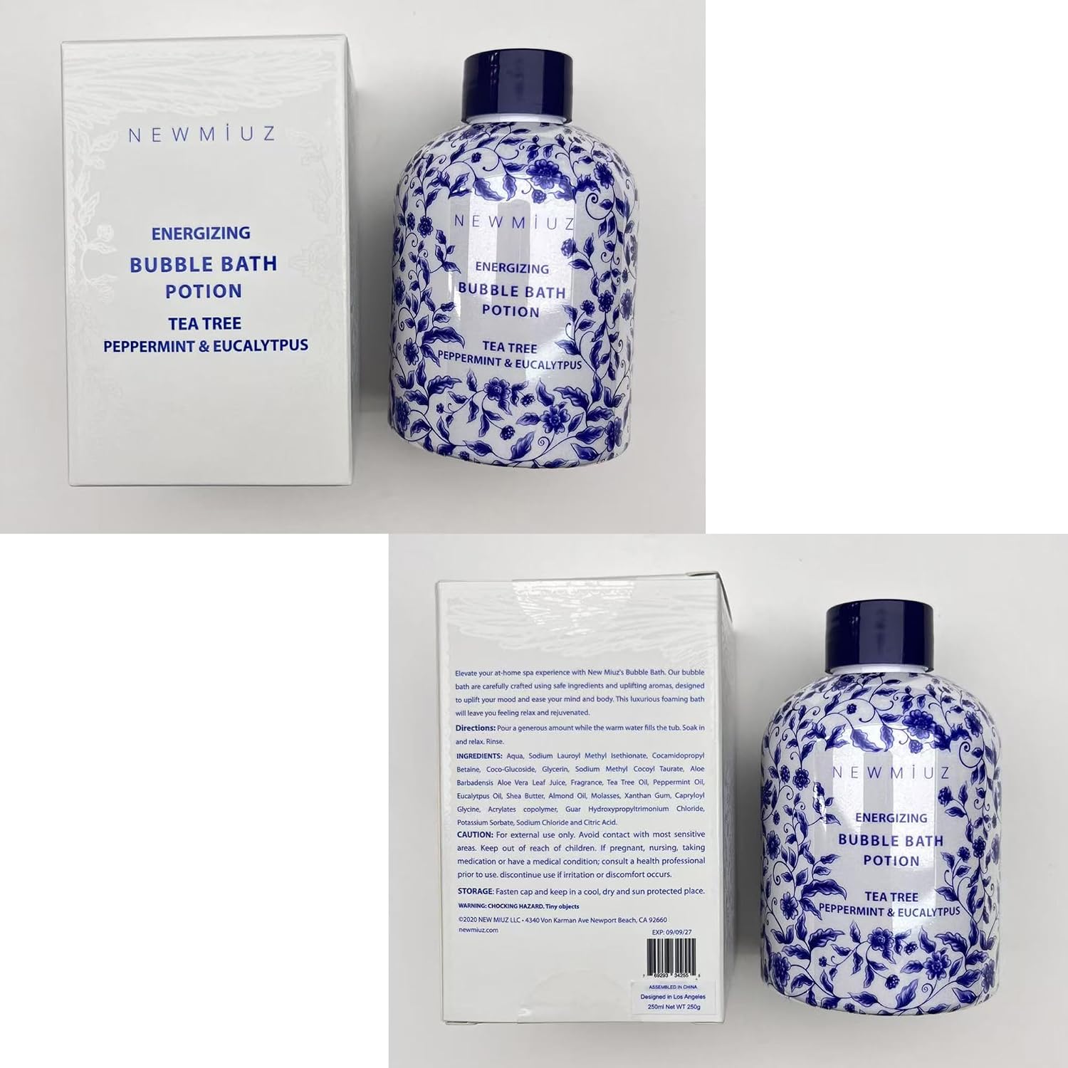Magnesium Bubble Bath Long Lasting Foam for Sore Muscles Recovery Tea Tree Peppermint Eucalyptus Relaxing Stress Relief Calming Self Care Spa Gift