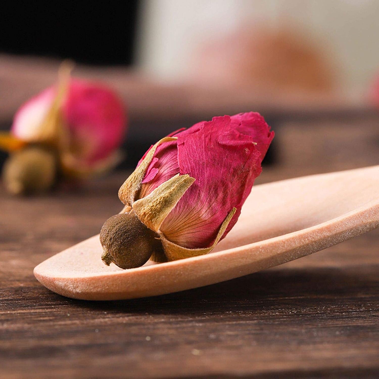 Dried Rose Buds Edible Fragrant Dried Flowers for Tea, Baking, Crafts, Potpourri - Red Rose Buds 3.5oz
