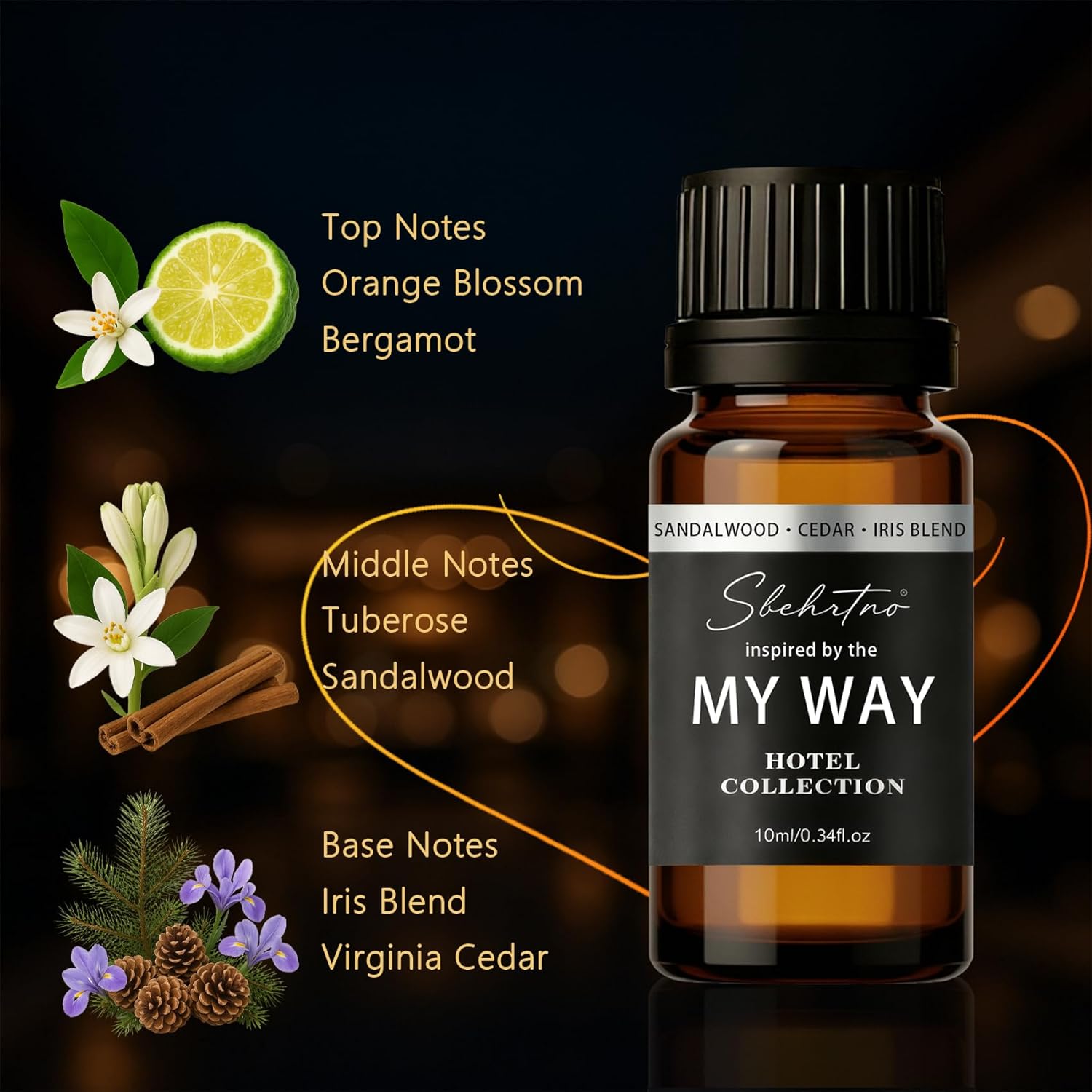 My Way Diffuser Oil – Luxury Hotel Collection, Inspired by The 1 Hotel Miami Scent – Sandalwood, Cedar & Iris (0.34 Fl Oz (Pack of 1))