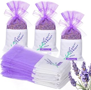 75Pcs Empty Lavender Sachet Bags, Purple Organza Drawstring Pouches for Dried Flowers, Potpourri and Closet Storage, Wedding Party Gift, Jewelry and DIY Crafts