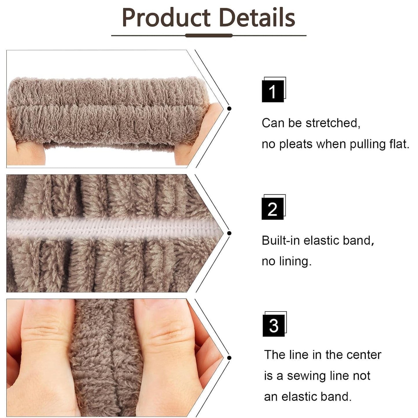 VELSCRUN Spa Headband, Makeup Face Wash Skincare Headbands, 5 Pcs Sponge Get Ready Bear Ears Hairband Facial Wristband Hair Clip Set, Stuff for Teen Girls Women Trendy Hair Accessories Dark Brown