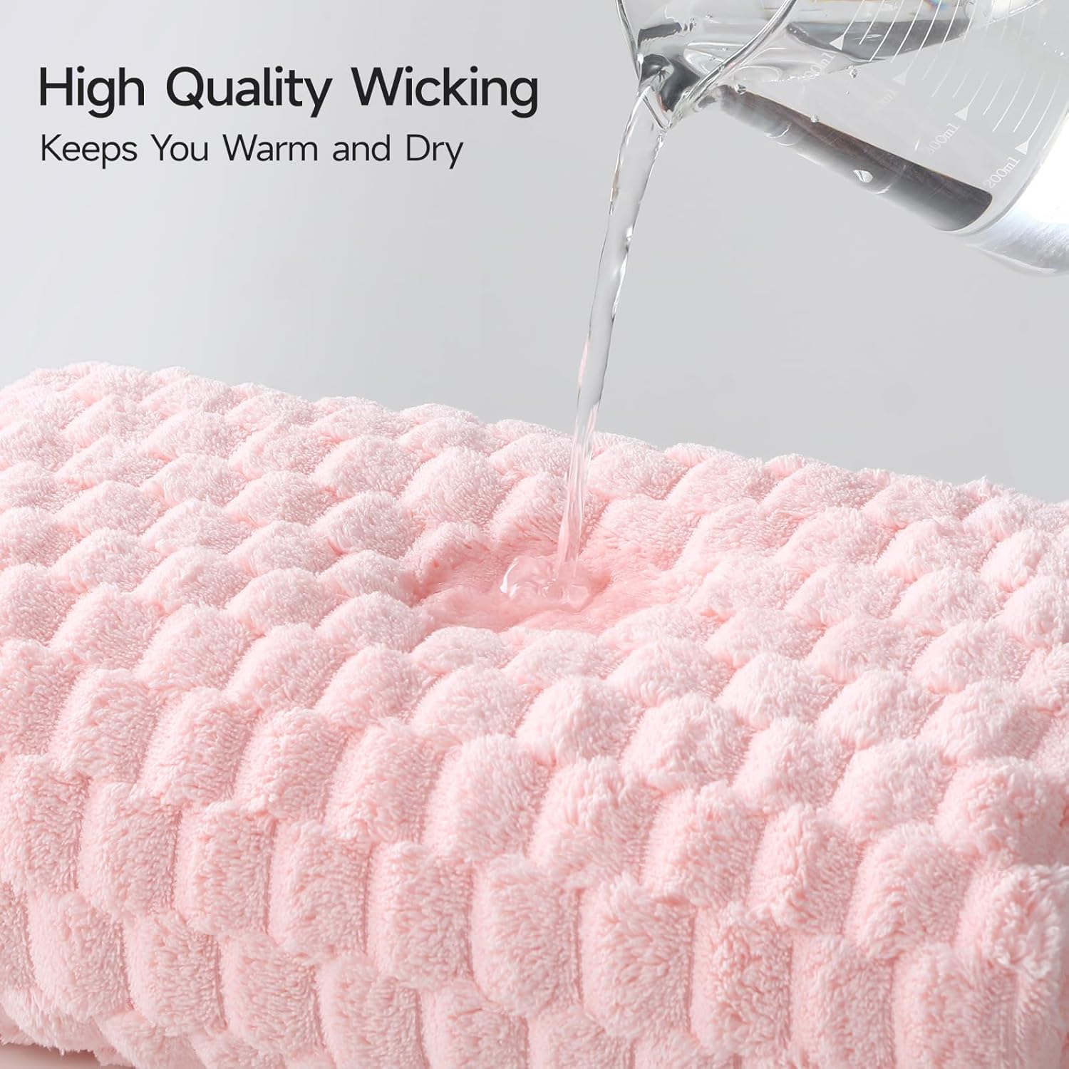 REDKISS 4 Pack Pink Microfiber Bath Towels - Extra Large Waffle Towels Set for Bathroom, Super Absorbent Towel Set of 4 Lagre, Quick Dry Bathroom Towel for Spa, Gym,Travel, Lint Free, Ultra Soft