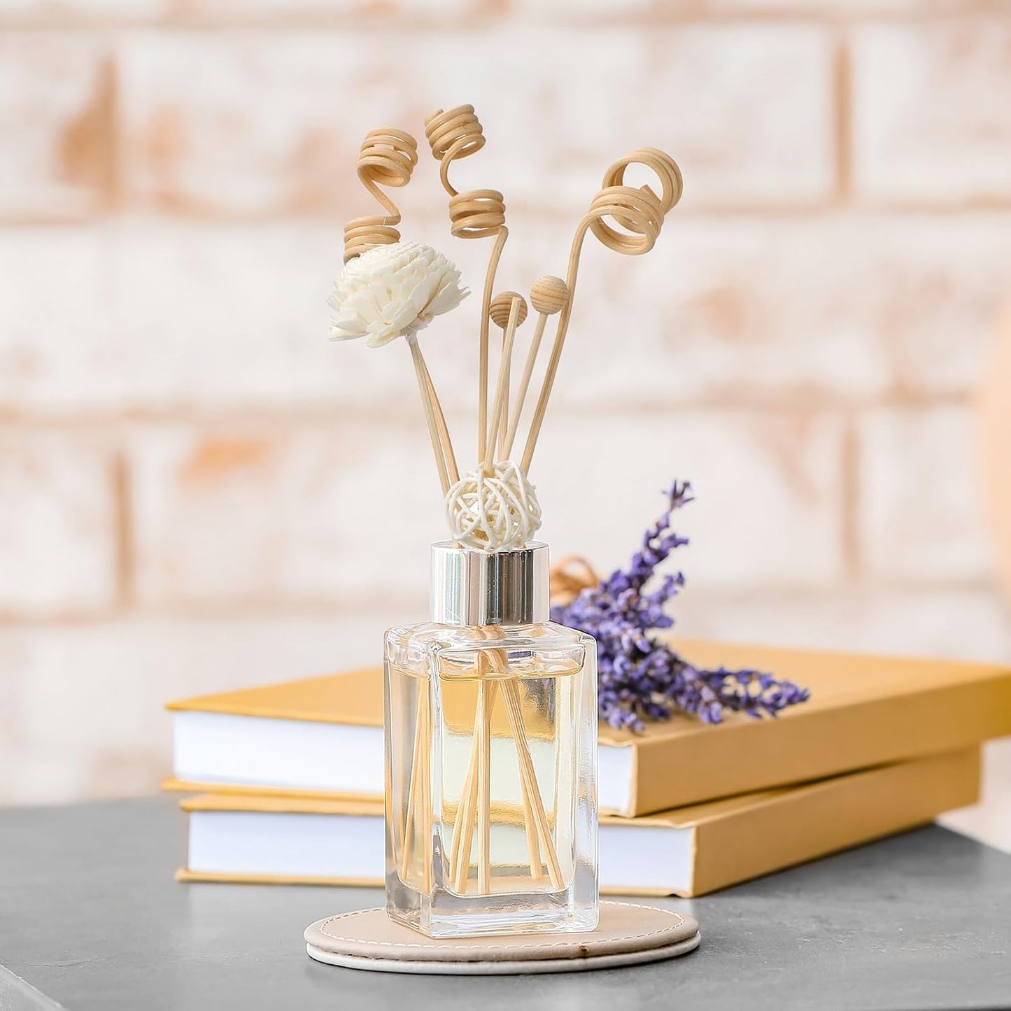 Loopeer 180 Pcs Reed Diffuser Sticks Set - Rattan Fragrance Diffuser and Flower Reed Sticks for Aromatherapy - Natural Volatile Replacement Refill Sticks for Aroma