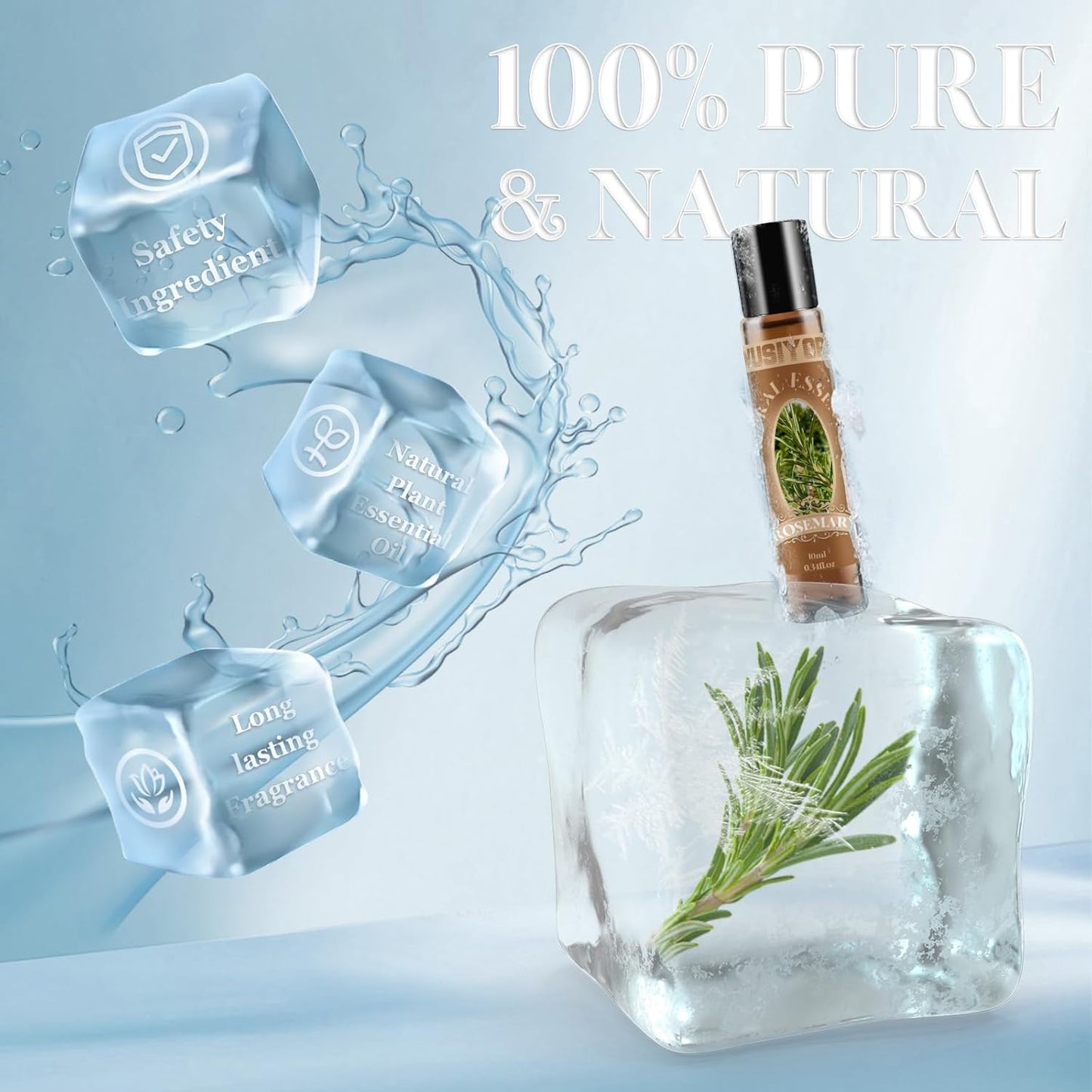 Rosemary Essential Oil 10ML - 100% Pure and Natural Therapeutic Grade Oils for Aromatherapy Diffuser - 0.34 Fl Oz/Rosemary