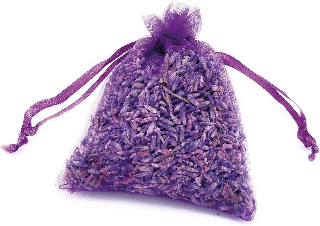 OLILLY - Premium Lavender Sachets from Provence France – 12 Natural Dried Lavender Bags – Luxury Linen & Closet Freshener – Long Lasting Lavender Fragrance – Elegant Organza Sachets