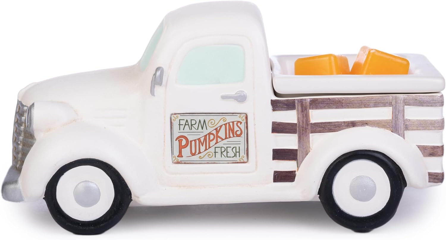 Scentsationals Truck Collection - Scented Wax Warmer - Travel Wax Cube Melter & Burner - Electric Fragrance Home Air Freshener White Truck with Changi...