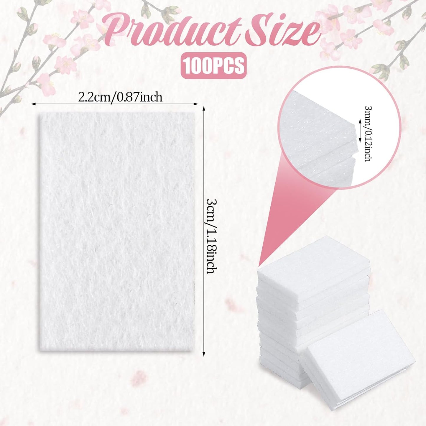 100 PCS Unscented Aroma Pads, 1.2x0.9 White Essential Oil Pads Aroma Oil Refill Pad Perfume Diffusers Humidifier Refill Pad Replacement for Home Electronic Equipment Locket Scent Ball Plug-in Diffuser