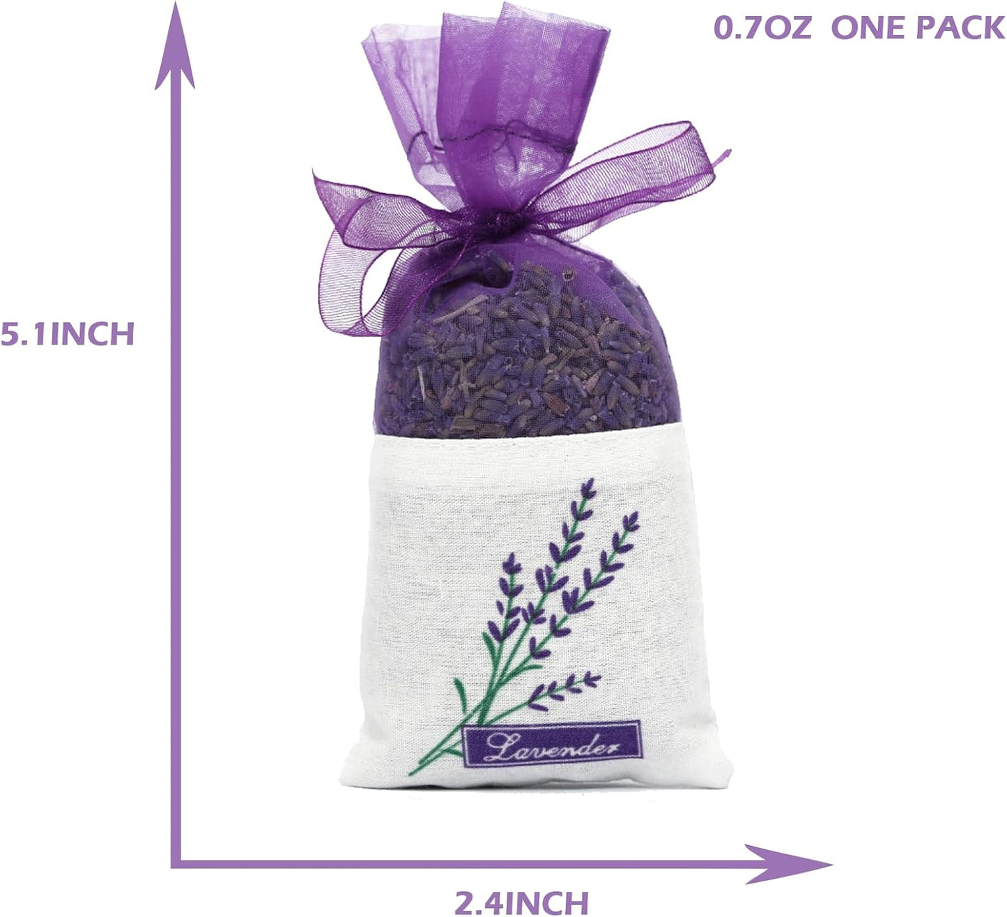 Lavender Sachets Bag for Drawers and Closets，Perfect for Cars, Gym Bags or Anyplace that Needs to Smell Better，Long-Lasting Fresh Scents，Pack of 5