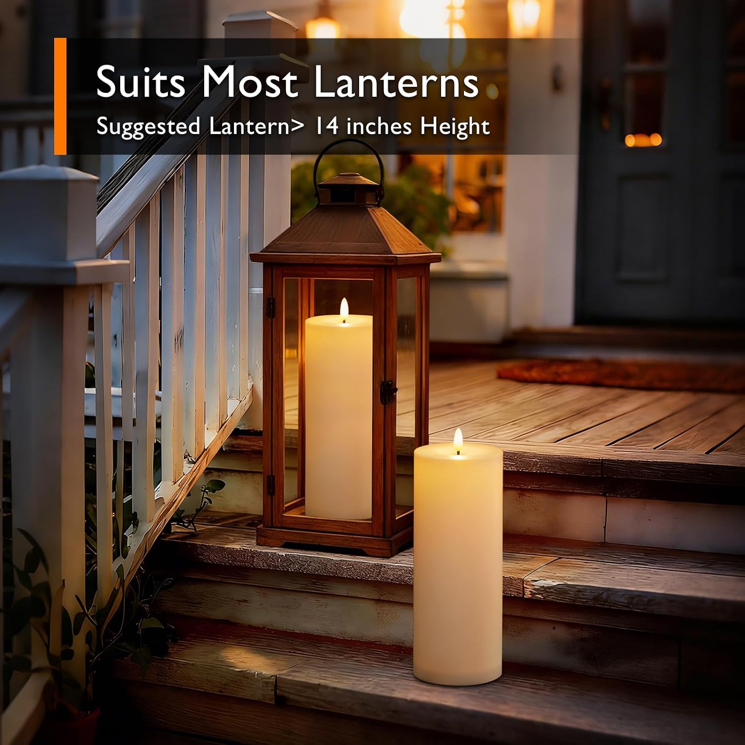 Homemory Outdoor Waterproof Flameless LED Candles 4" x 10", Battery Operated Large Pillar Candles with Remote & Timer, Long Lasting for Outdoor Lanterns & Patio, White, Set of 2