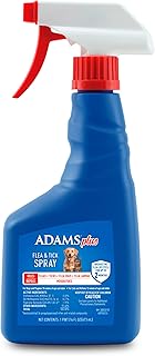 ADAMS Plus Flea and Tick Spray for Dogs & Cats, Kills Fleas and Ticks, Repels Mosquitoes, Prevents Infestations up to 2 Months, Treatment for Dogs, Cats, Puppies & Kittens, 16 Fl Oz