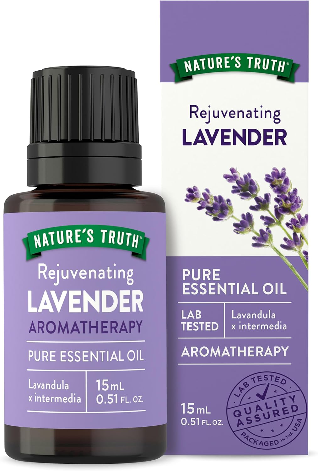 Nature's Truth Lavender Essential Oil | Pure Plant Based | for Diffuser and Aromatherapy | Non-GMO & Gluten Free