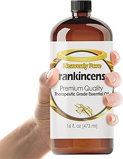 Heavenly Pure Frankincense Essential Oil 16 Fl Oz (Pack of 1) Large Bottle for Aromatherapy Diffusers and DIY Blends