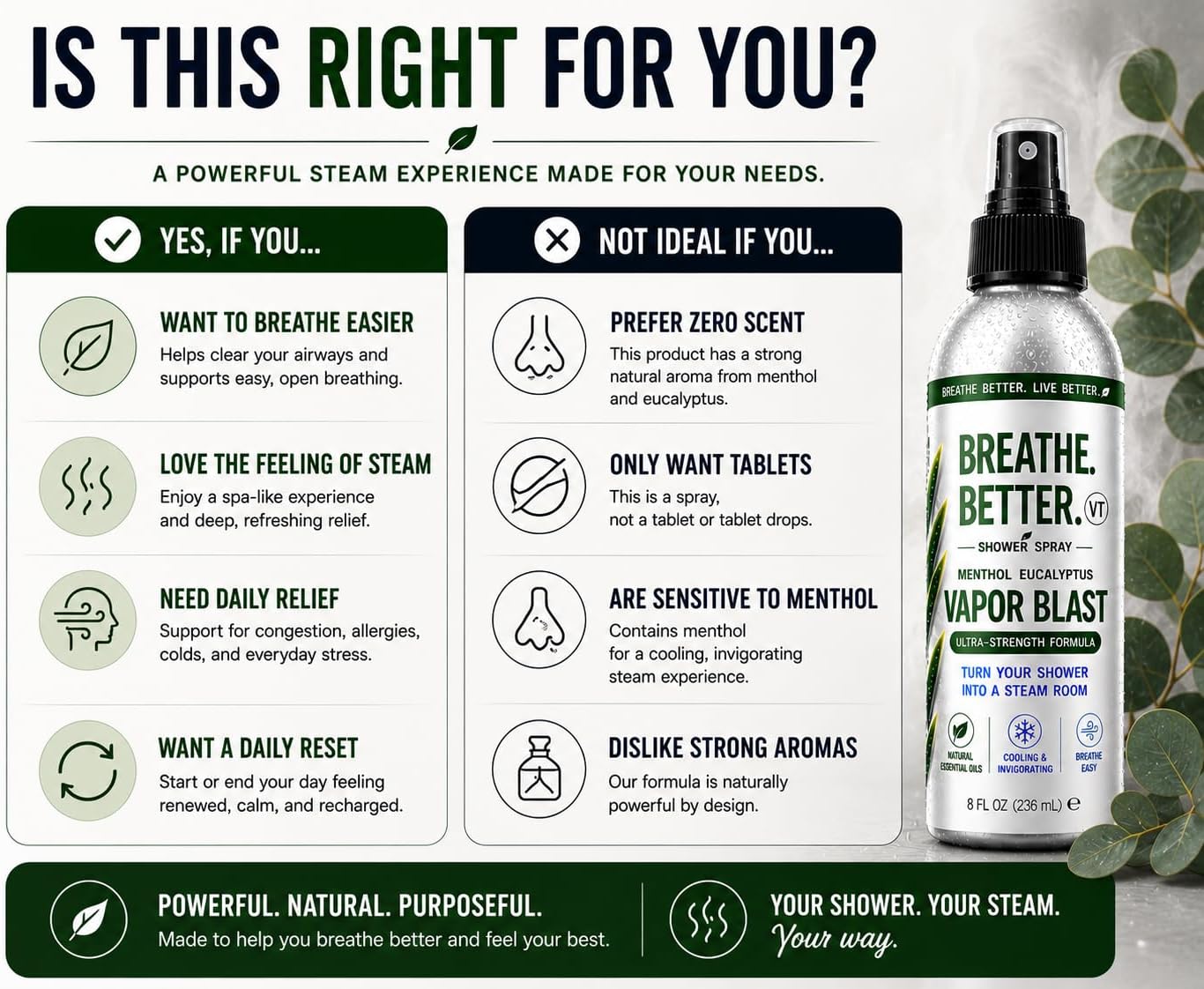 Vapor Blast - Menthol Eucalyptus Shower Steam Spray – Aromatherapy Mist – 4 oz