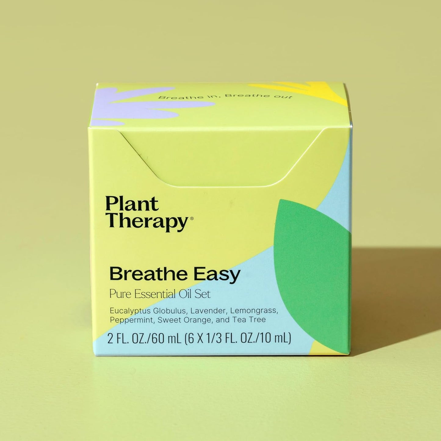 Plant Therapy Breathe Easy Essential Oil Set of 6 Bottles 10 mL (1/3 oz) Each, Lavender, Eucalyptus, Peppermint, Lemongrass, Orange Sweet, Tea Tree, 100% Pure, Aromatherapy