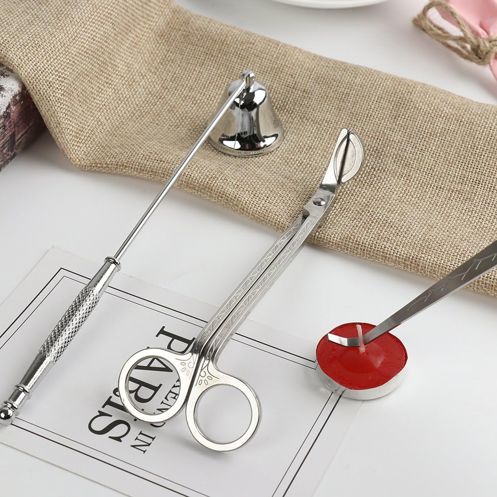 Candle Accessory Gift Pack,3 in 1 Candle Accessories Set with Candle Bell Snuffers, Wick Trimmer and Candle Wick Dipper