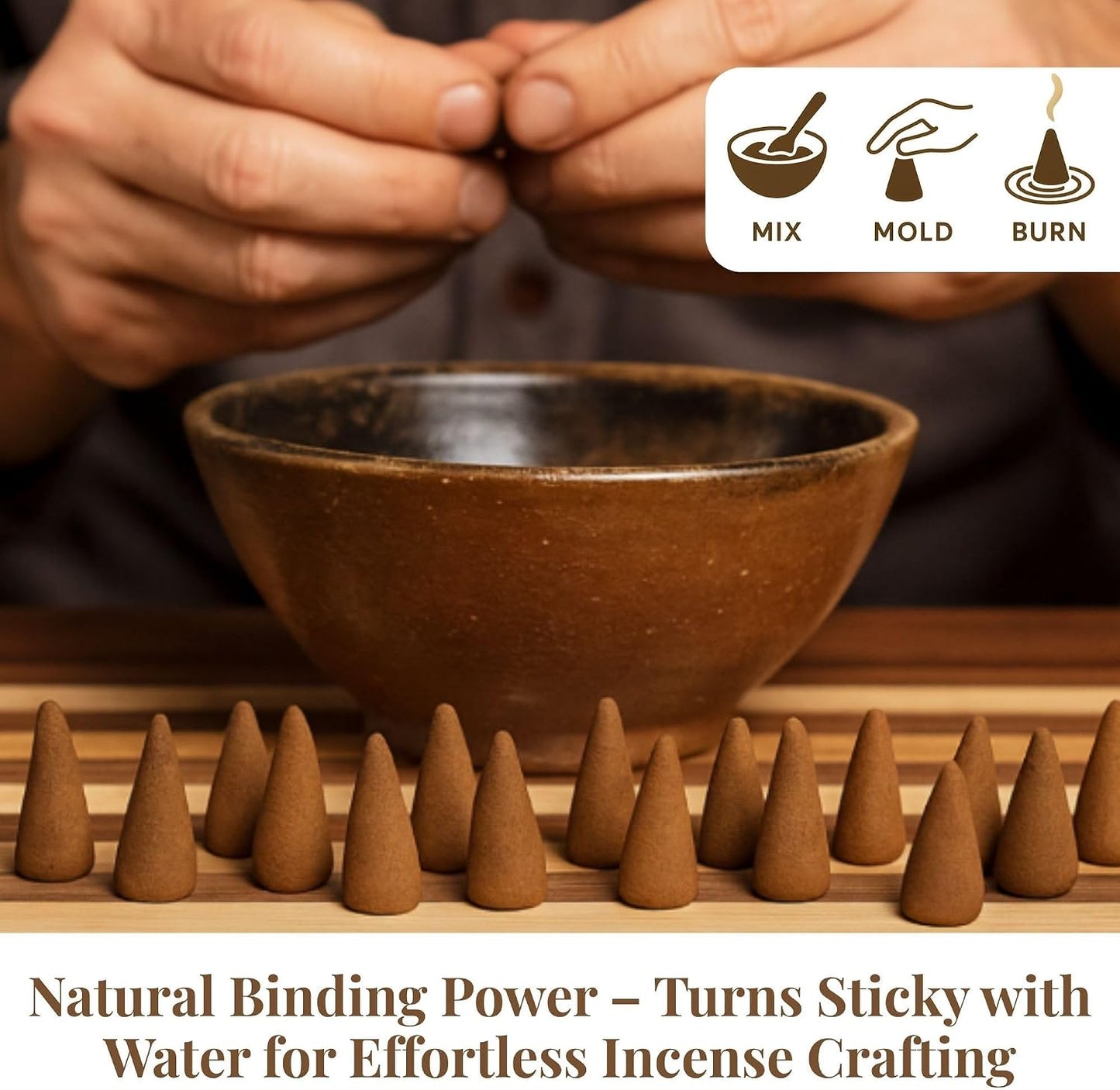 Organic Earth Makko Powder 4oz - High Grade Premium Powder Incense Burner Kit (for Making Cone and Coil Incense) - DIY Gift - Spiritual Kit