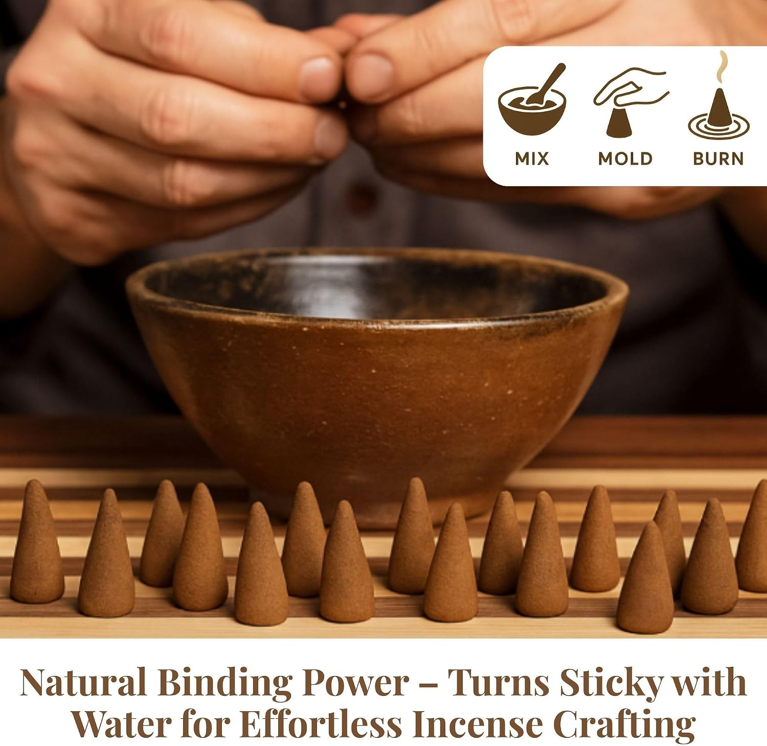 Organic Earth Makko Powder 4oz - High Grade Premium Powder Incense Burner Kit (for Making Cone and Coil Incense) - DIY Gift - Spiritual Kit