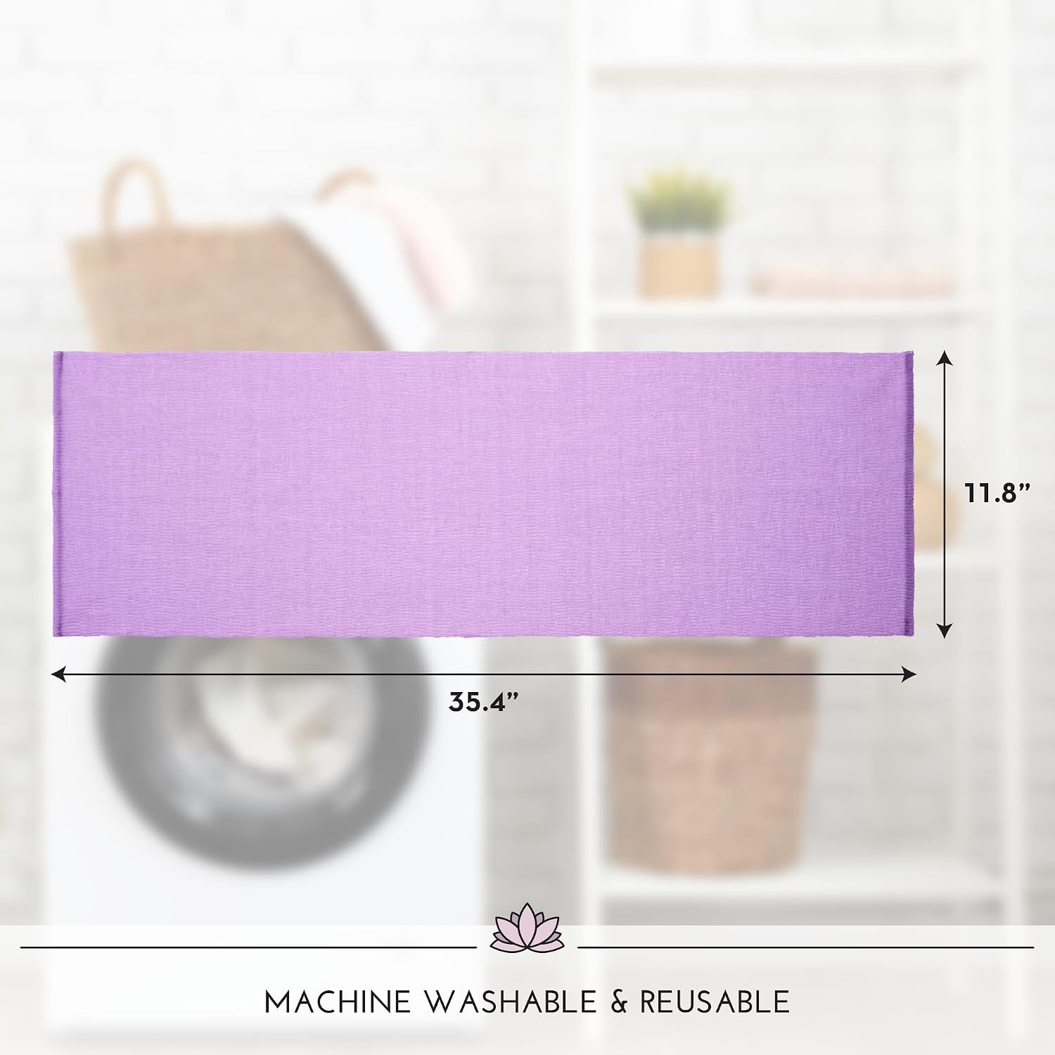 S&T INC. Back Scrubber for Shower, Exfoliating Body Scrubber or Bath Exfoliating Towel for Skin Care, 11.8 Inches x 35.4 Inches, Assorted Purple, 3 Pack