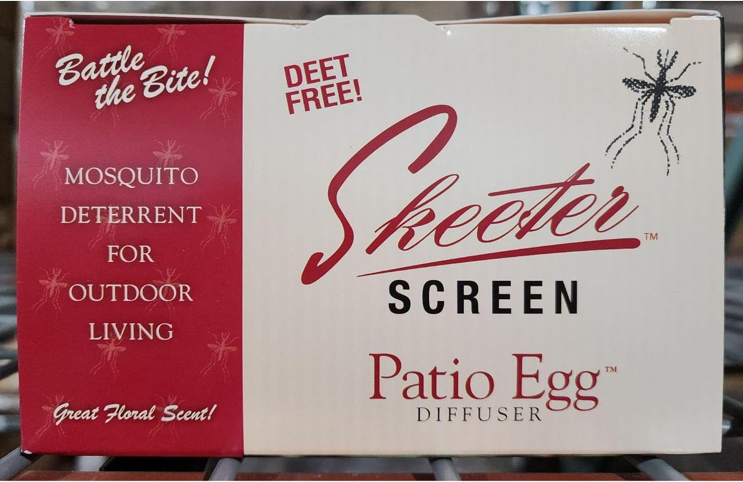 Skeeter Screen Patio Egg Diffuser – Decorative Essential Oil Set with 3-Month Supply – No Flame or Power – Includes Beaker & Netting – Patios, Garages, Stables – Covers Up to 300 Sq Ft