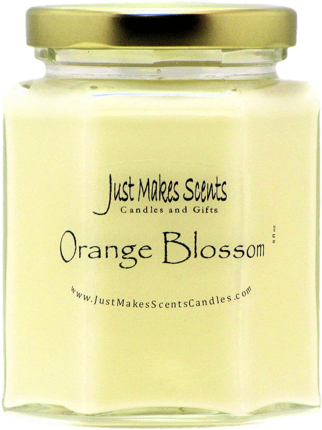 Orange Blossom Scented Blended Soy Candle | Strong Spring Floral Fragrance | Hand Poured in The USA by Just Makes Scents (8 oz)