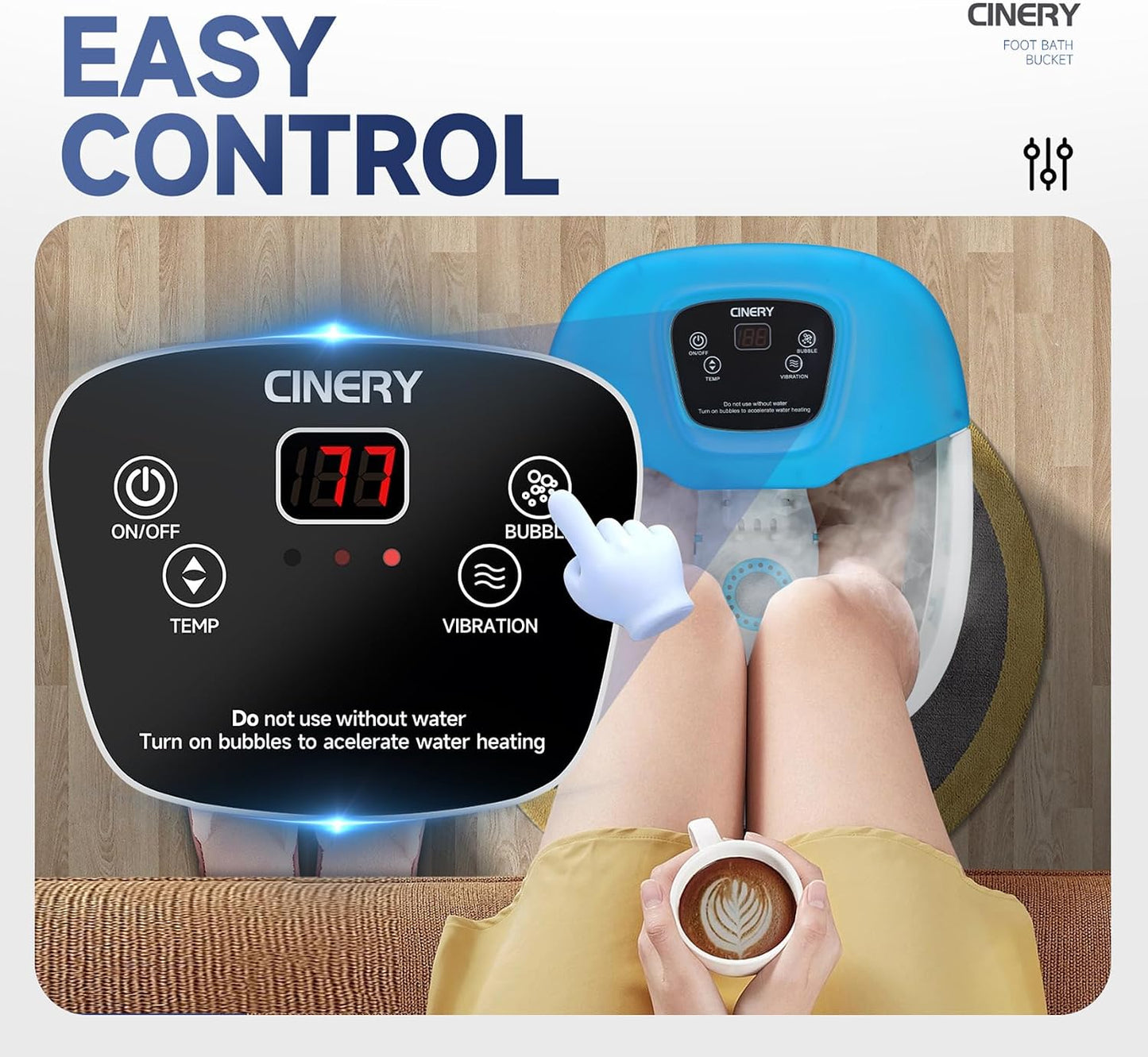 Foot Spa Bath Massager with Heat, Bubbles, Vibration and Pedicure Foot Spa with 16 Rollers for Feet Stress Relief, Foot Soaker with Mini Acupressure Massage Points & Temperature Control