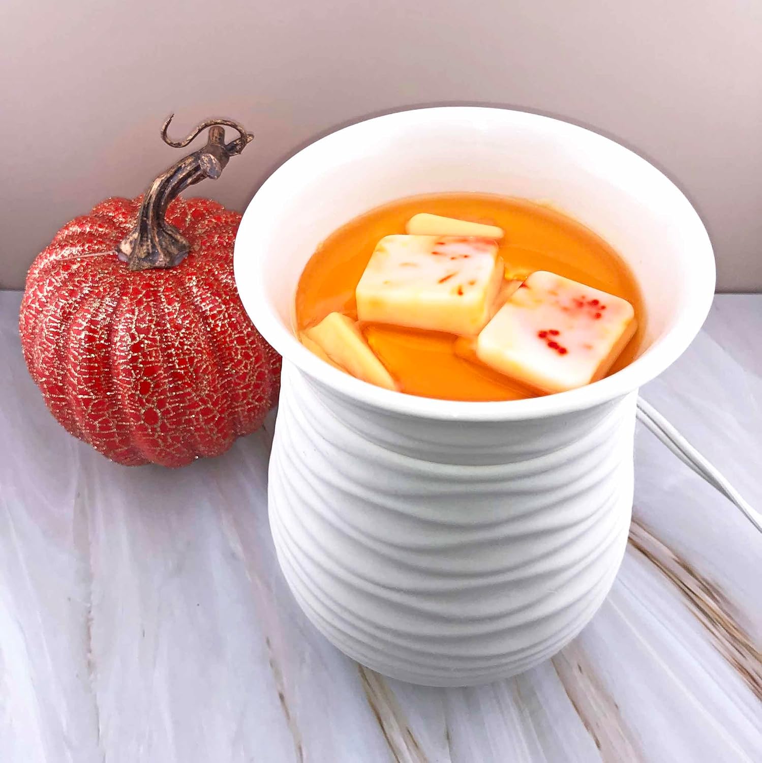 DaVoice Fall Wax Melts Wax Cubes Soy Wax Blend Melt - Pumpkin Wax Melts Vanilla Wax Melts Fall Scents Long Lasting - Fall Scented Wax Melts (Marshmallow Fall Medley, 2.2 oz, 6 Cubes)