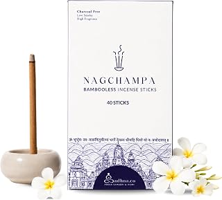 Bambooless Incense Sticks | Natural Agarbatti for Pooja, Meditation & Relaxation | Chemical-Free, Long-Lasting Fragrance | 40 Sticks Per Pack (Nagchampa)