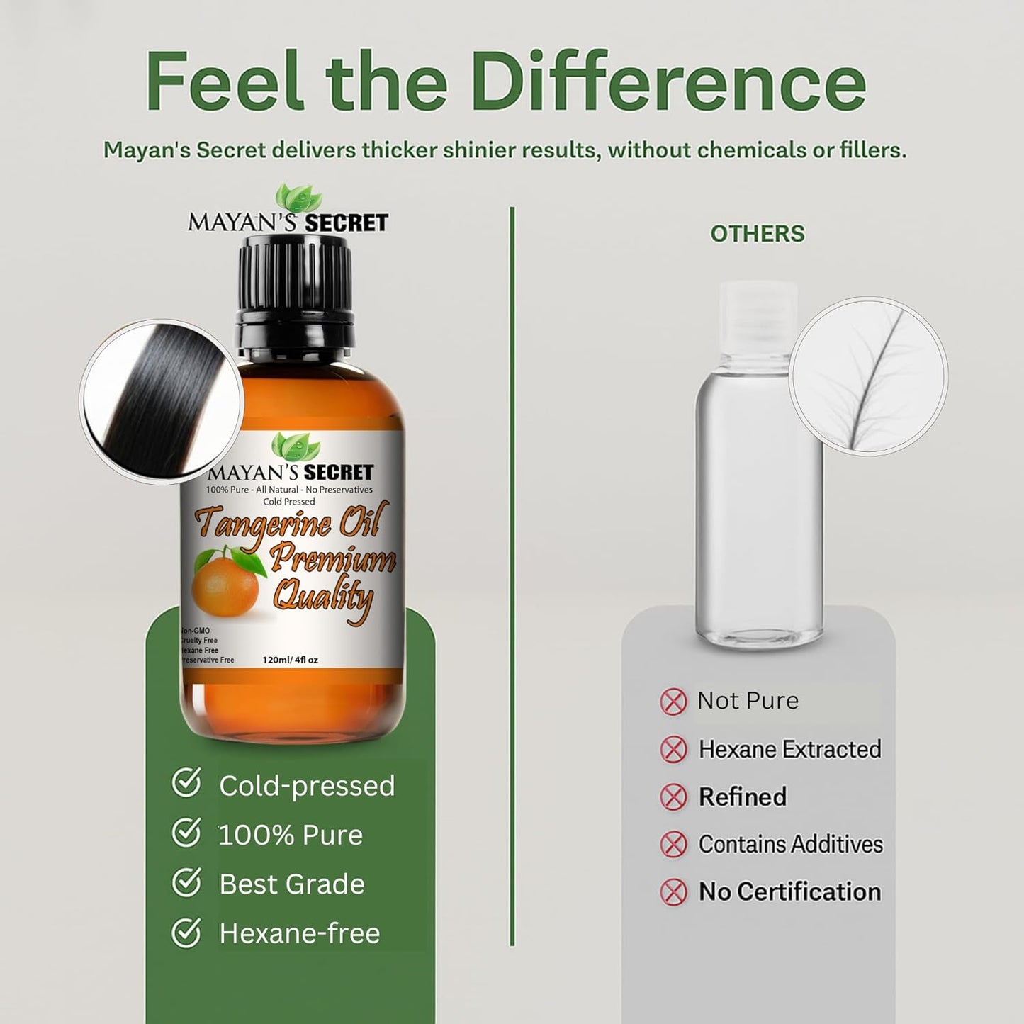 Mayan’s Secret Tangerine Essential Oil 4 oz 120ml Pure Cold Pressed Citrus Oil for Skin Hair Aromatherapy Diffuser Use Glass Dropper Bottle