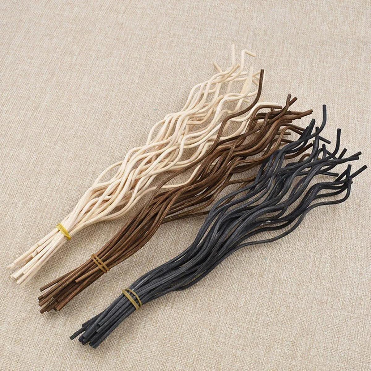 10Pcs Wavy Rattan Reed Diffuser Sticks, Natural Rattan Fragrance Aromatherapy Volatile Replacement Refill Essential Sticks (Brown)