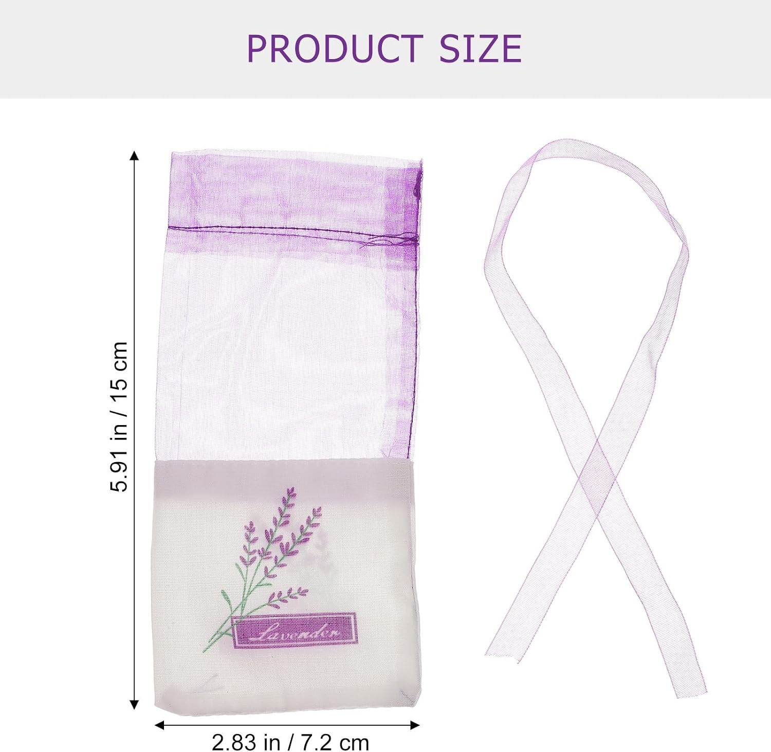Lavender Sachet Bags 30Pcs Empty Pouch for Drawers Closets Small Gauze Sachet Bags with Flower Print 6X2.8 Inch Fragrance for Home Organization