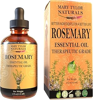 Rosemary Essential Oil (4 oz) Premium Therapeutic Grade, 100% Pure and Natural, Perfect for Aromatherapy, Diffuser, DIY by Mary Tylor Naturals