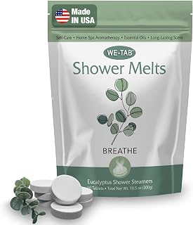 Shower Steamers 10-pk with Essential Oil Aromatherapy to Breathe Clear, Long Lasting Eucalyptus Scent, for Relaxation, Stress & Sinus Relief and Self Care. Great for Flu & Cold Season.
