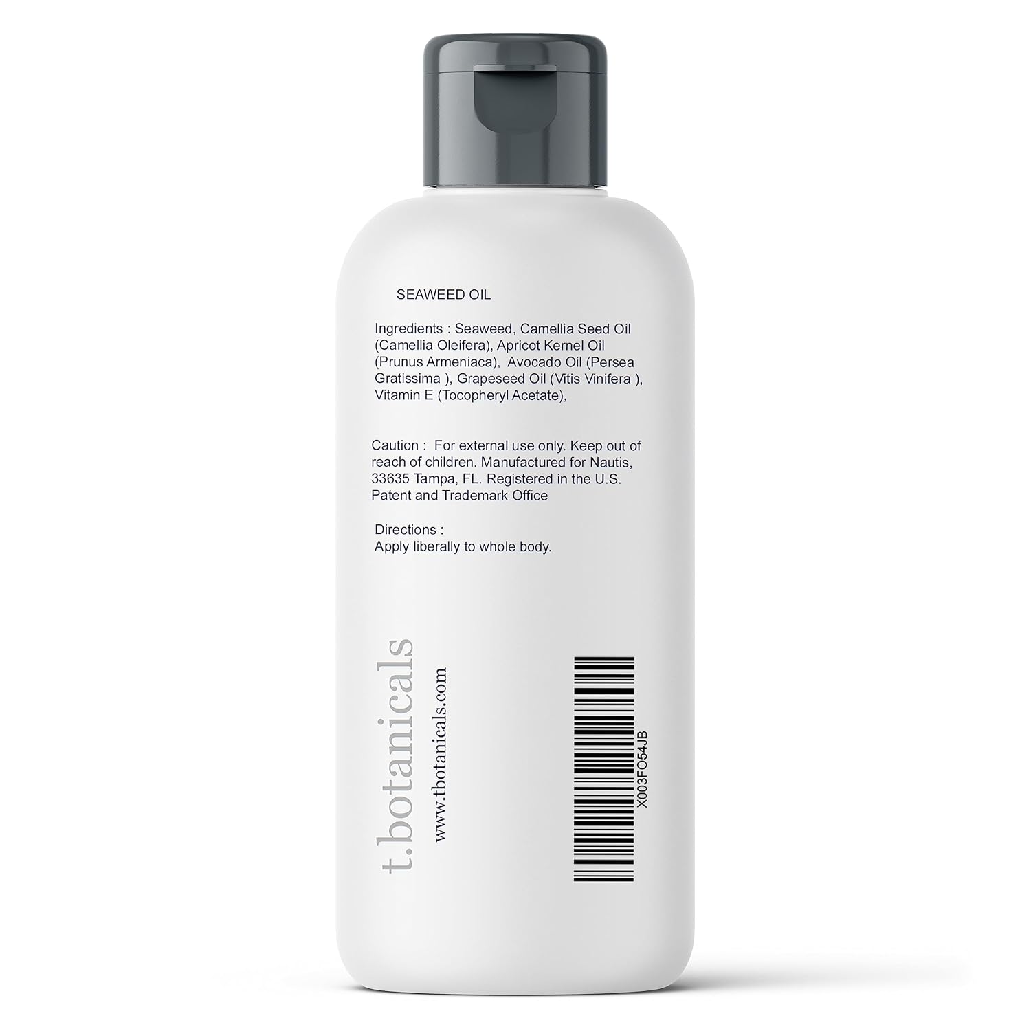 Seaweed Body Oil 8 oz. Nourishing Sea Moss Oil Fast Absorbing Firming Anti-Aging Non-Greasy Oil Day and Night Massage Kelp Moisturizer for Dry Dull, Sagging Skin, Face, Hair, Foot, Hands (Lavender)
