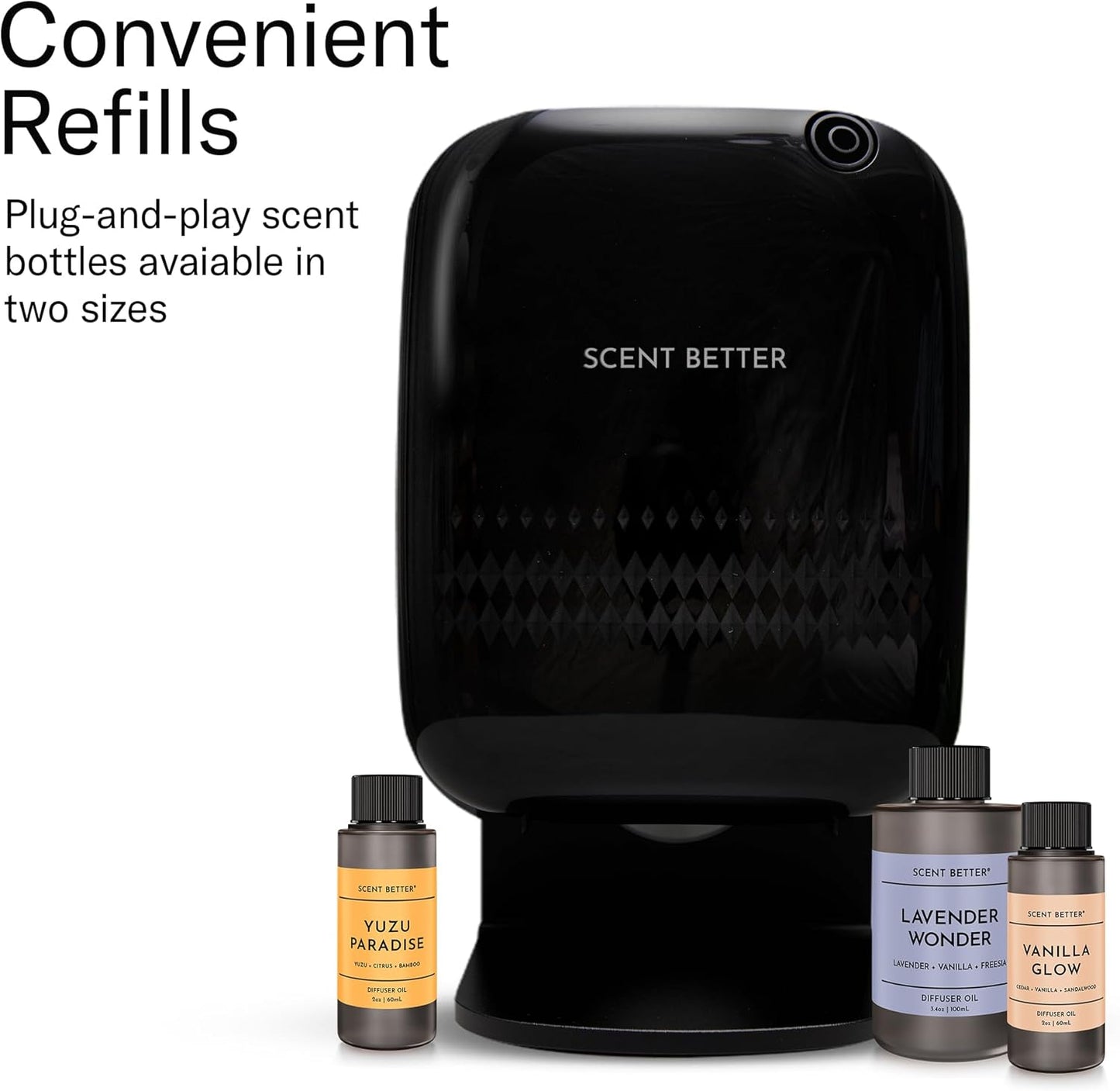 Scent Better Pro - Smart Bluetooth Essential Oil Diffuser for Home, Hotel, Spa, Office, Waterless - Includes Free Linen Breeze - White