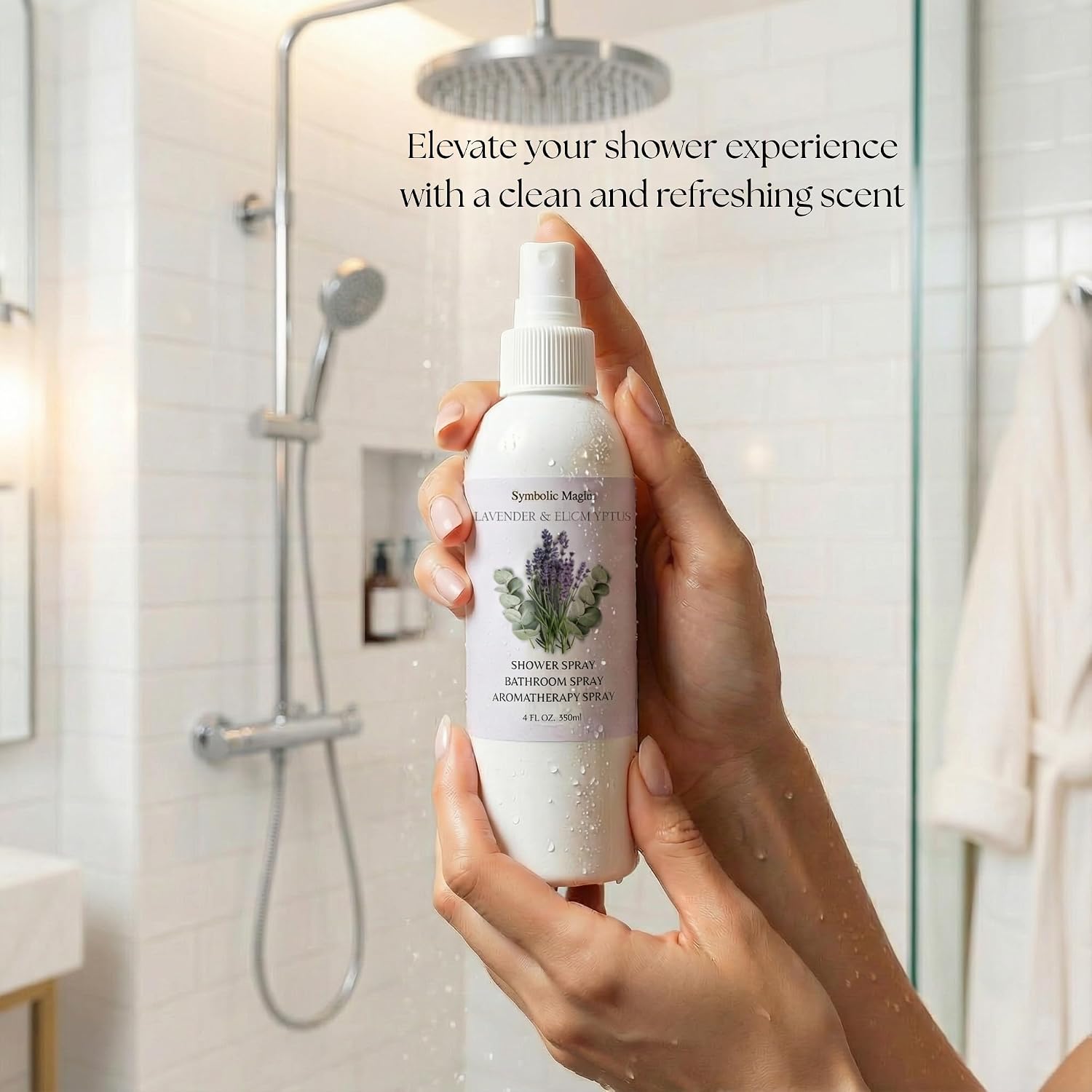 Symbolic Magic Lavender Eucalyptus Bathroom Spray – Essential Oil Shower Aromatherapy Spray for Spa‑Like Shower Steam – Eucalyptus Shower Spray, Relaxing Pillow Mist & Room Spray