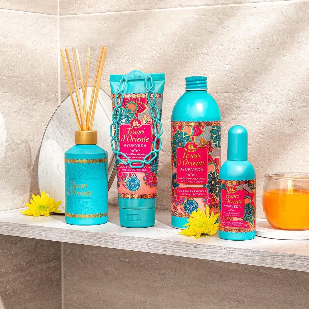 Tesori d’Oriente Bubble Bath for Women, Foaming Bath, Bath Bubbles for Women Relaxing, Luxurious Body Wash for Women & Skin Care - 500 Ml-16.91 us Fl Oz- [Italian Import ]-(Ayurveda)
