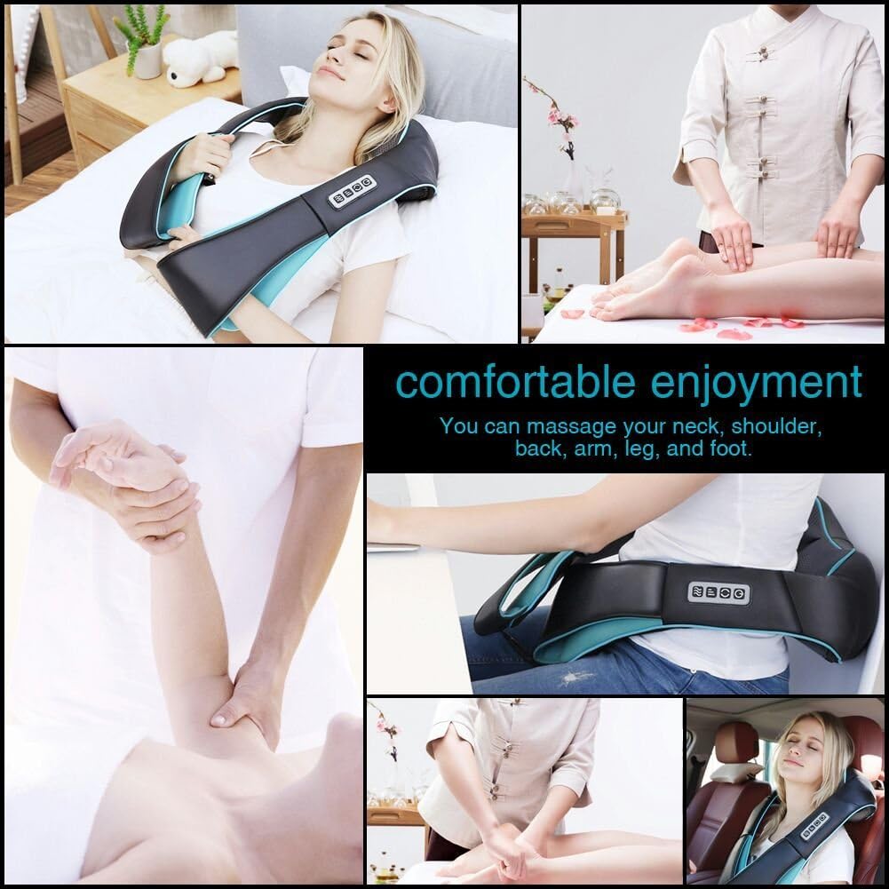 Mo Cuishle Women Men Gifts, Shiatsu Back Shoulder and Neck Massager with Heat, Electric Deep Tissue 4D Kneading Massage, Best Gifts for Mom Dad Wife Husband her Him, Christmas, Birthday (NOT Cordless)