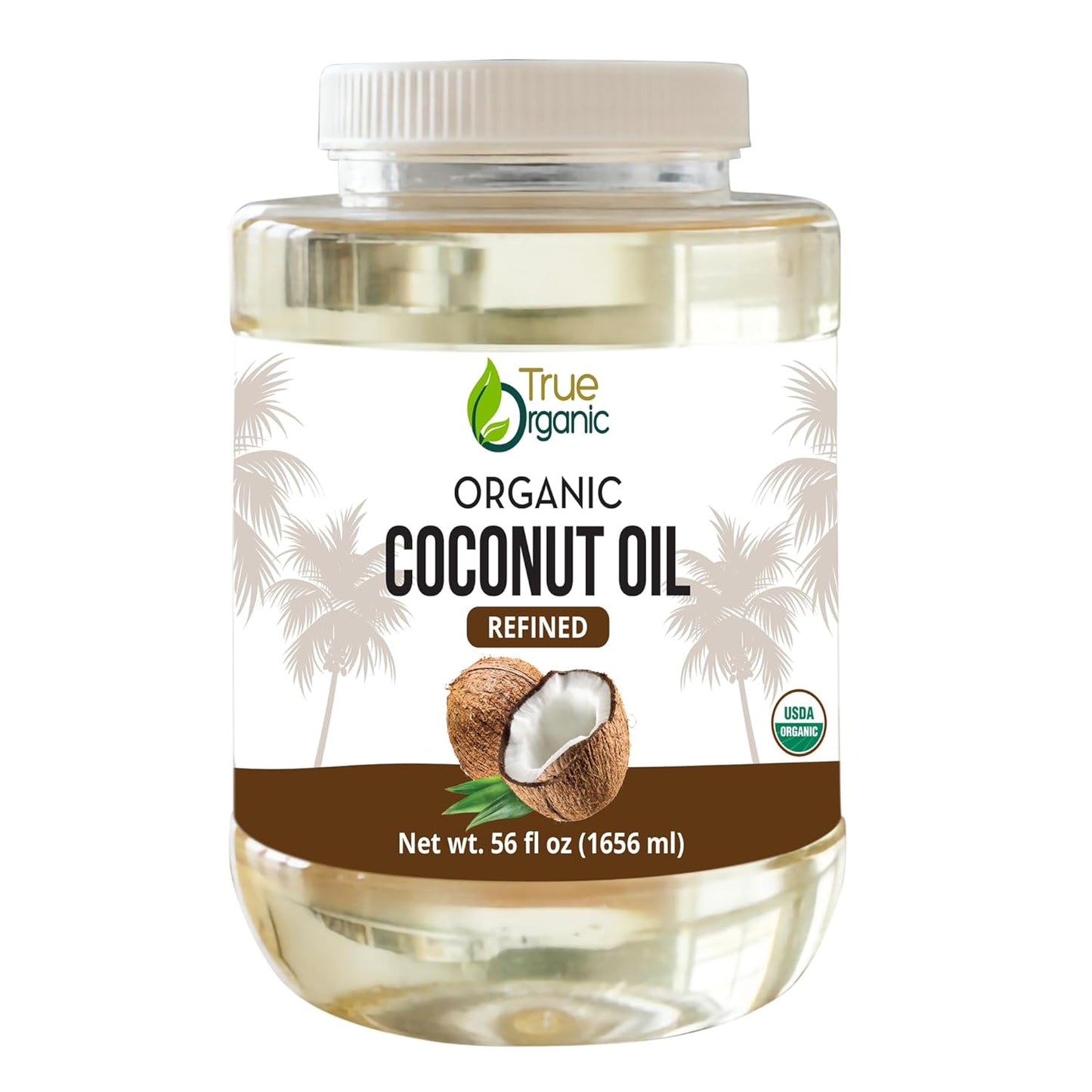 Refined Coconut Oil 56 fl oz | USDA Organic Certified | Organic Coconut Oil for Cooking and Baking. RBD Oil.