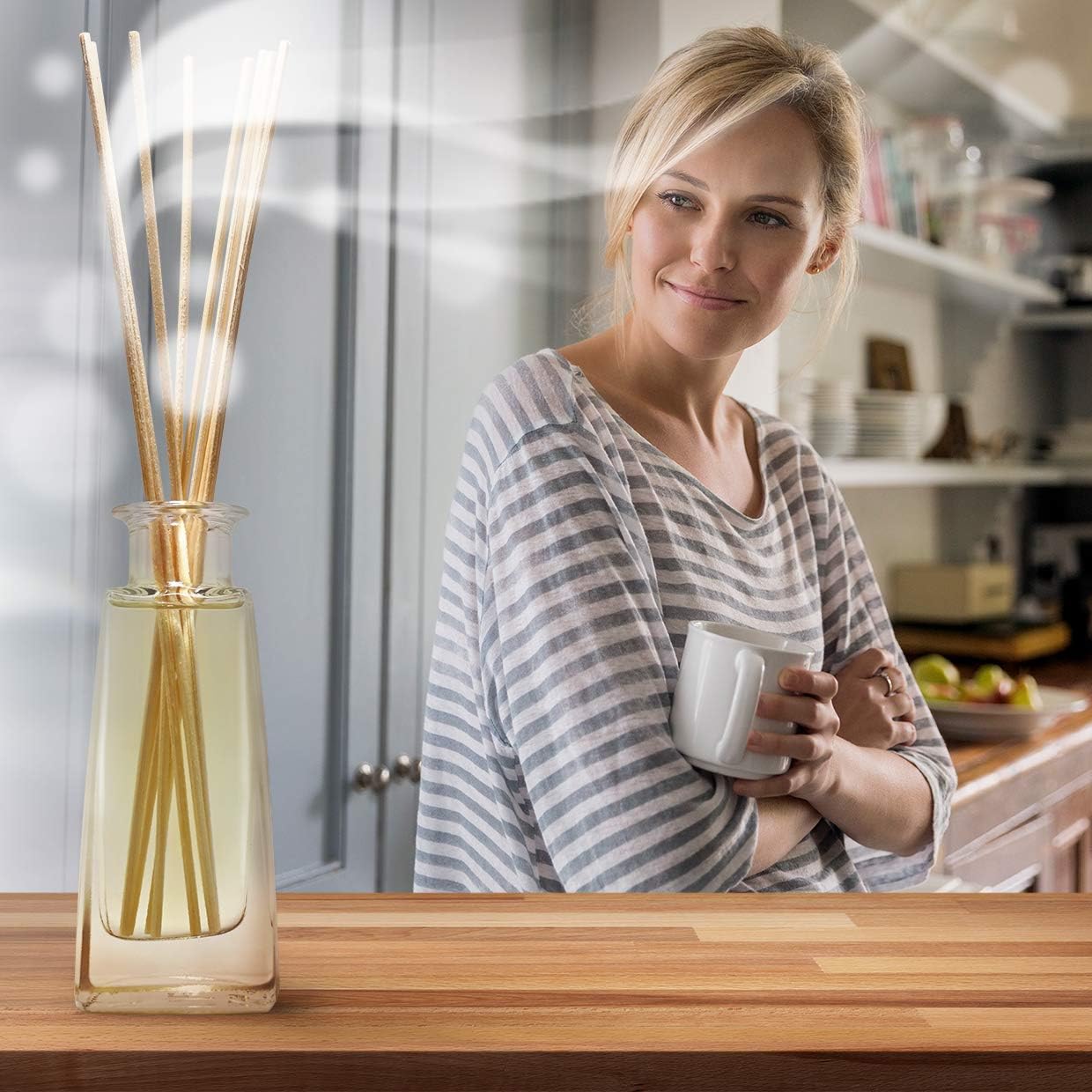 Lemongrass Diffuser - Set 3x3.4 Fl Oz - Fresh & Long Lasting Fragrance - Diffuser with Natural Essential Lemongrass Oil - Good for Aromatherapy - Spa - Home Set wich 3 pc for 100 ml