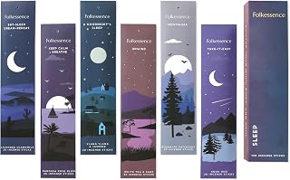 Folkulture Incense Sticks (120 Sticks) | Set of 6 Organic Aromatherapy Incense Sticks for Sleep, Relaxation, Meditation & Yoga | No Charcoal, Non-Toxic, 45-Minute Burn Time