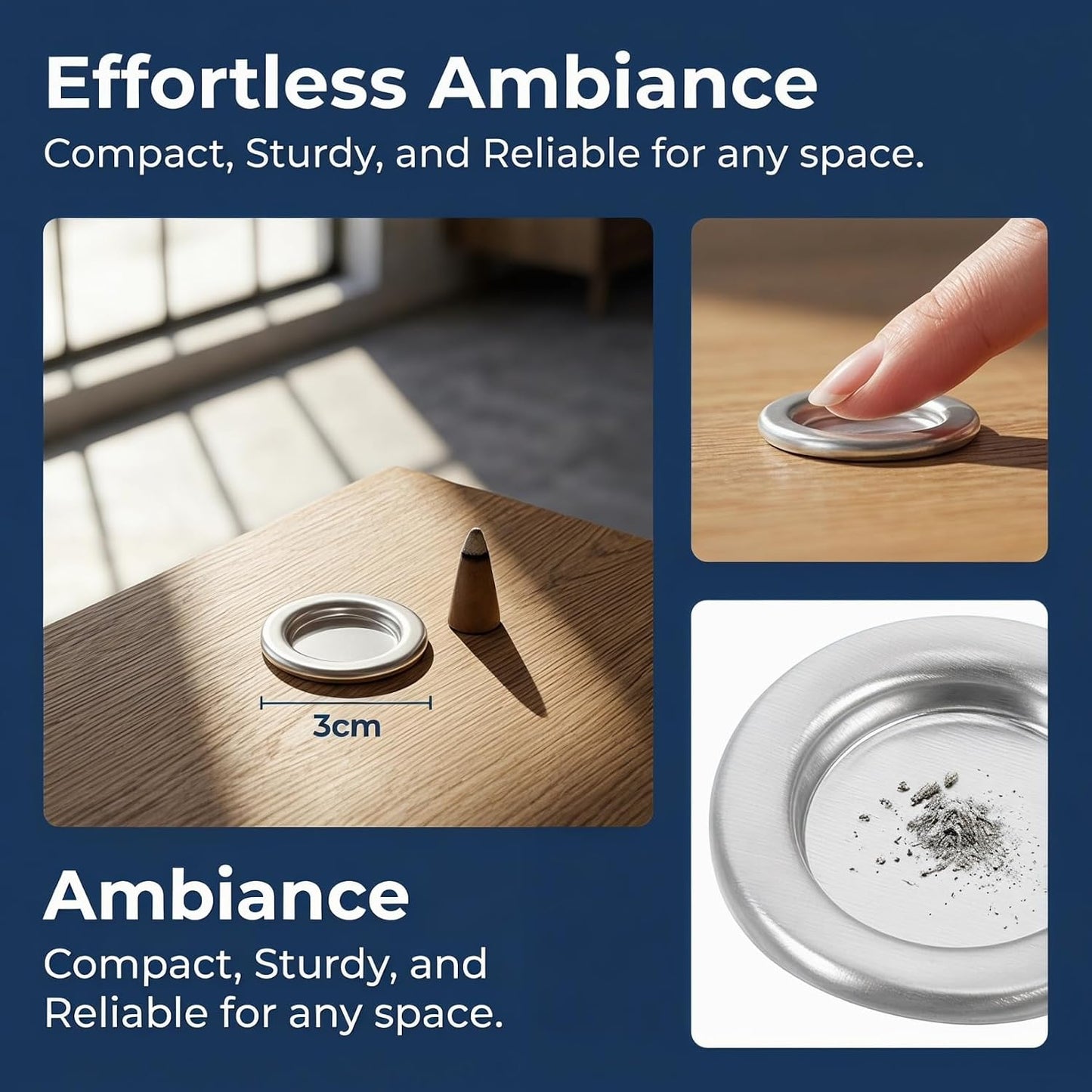 Lurrose 30pcs Metal Cone Incense Tray Aluminum Alloy Incense Holder Small Cone Plate Stick Burner