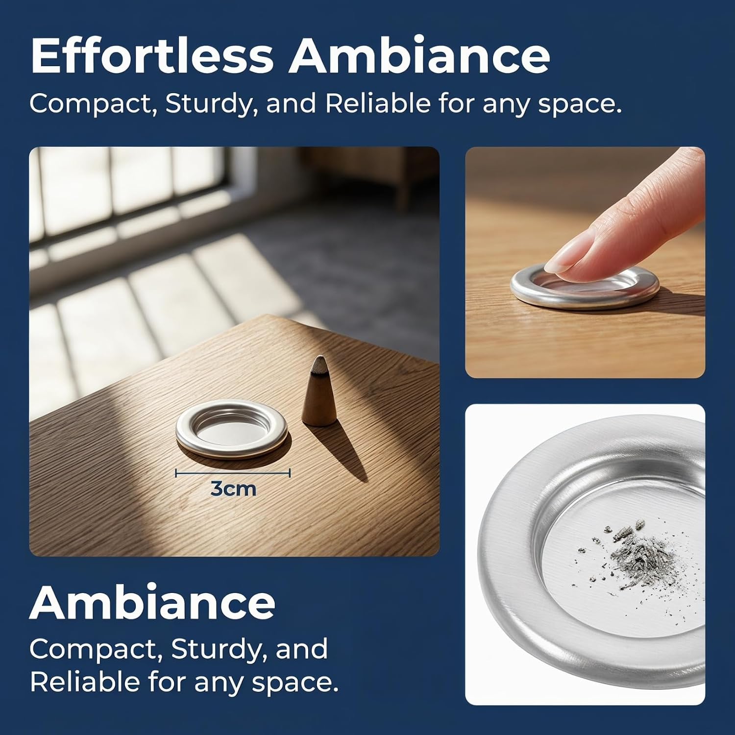 Lurrose 30pcs Metal Cone Incense Tray Aluminum Alloy Incense Holder Small Cone Plate Stick Burner