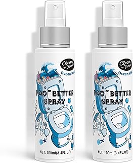 Clean-n-Fresh Toilet Spray, Ocean Mist, Air Freshener Bathroom Spray, Toilet Bathroom Odor Deodorizer, 6.8 Fl.Oz - Sea Salt, Jasmine & Bergamot