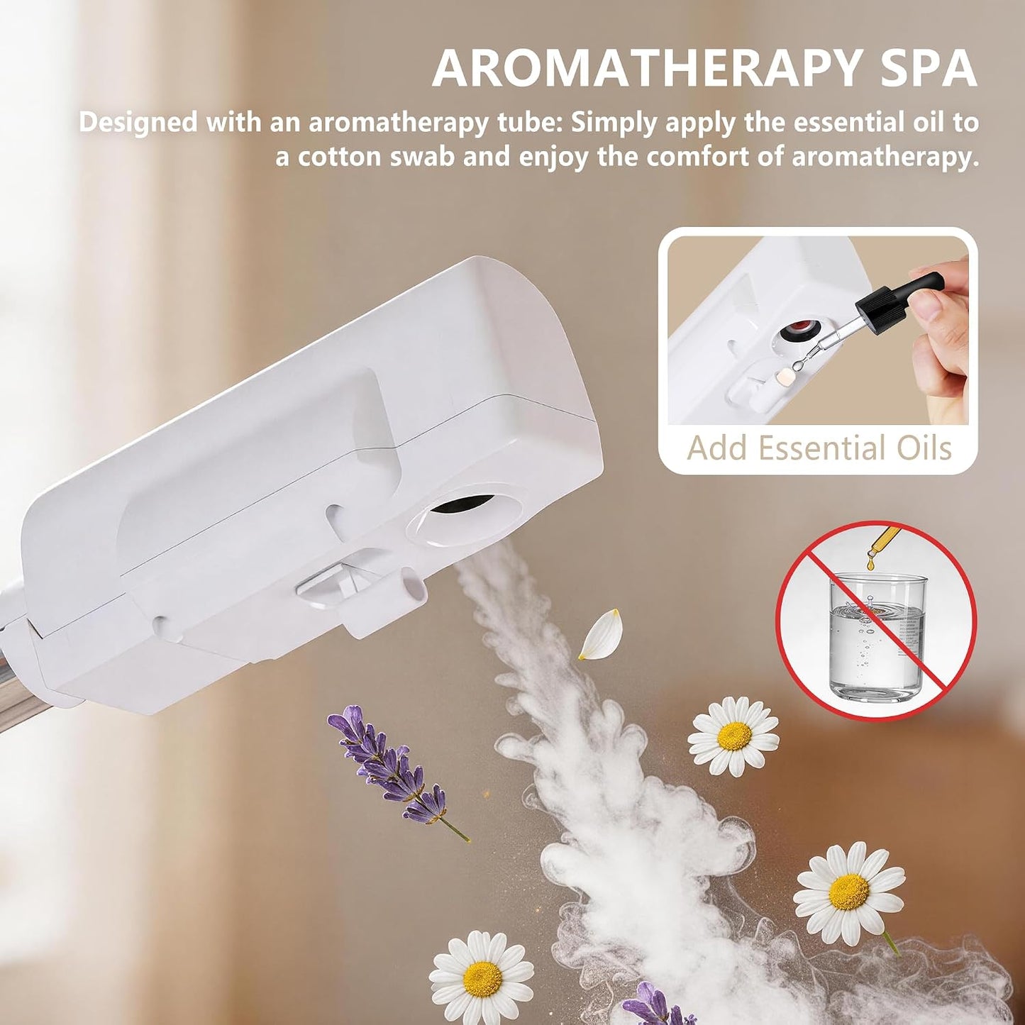 Professional Facial Steamer for Face Professional Deep Cleansing with Hot Mist Function Stand on Wheel, High Frequency for Home Spa Salon Beauty Skin Care, White