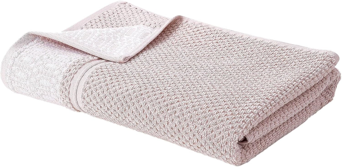Modern Threads Astra 6-Piece 100% Cotton Towel Set – Jacquard Geometric Pattern – Includes 2 Bath Towels, 2 Hand Towels, 2 Washcloths – Absorbent, Quick Dry, Soft & Durable – Blush Pink