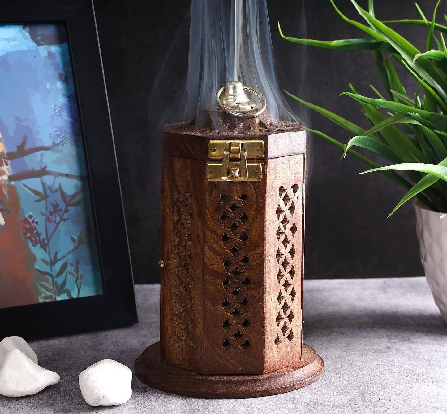 Yajna Traditional-Handmade Incense-Stick-and-Cones-Holder Incense-Burner-ash-Catcher-Stand (Letter Box)