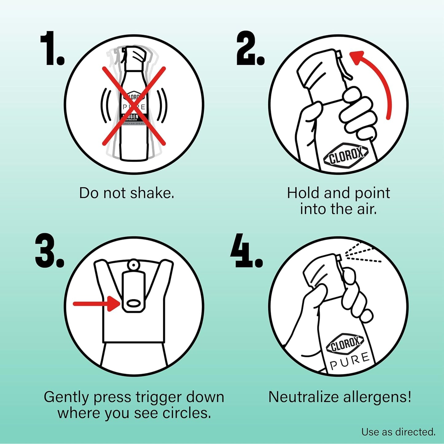 Clorox PURE Allergen Neutralizer Daily Air Spray, Clean Breeze, 8 Ounces