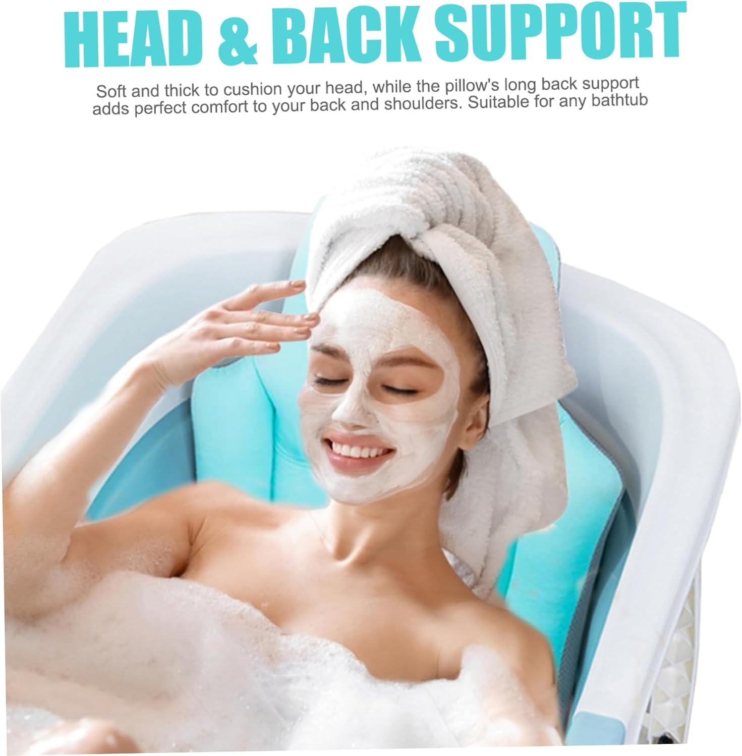 Bathtub Pillow Full Body Bath Pillow, Soft Bathtub Non-Slip, Quick Drying Tub for, Breathable Folding Bath Cushion for Tub