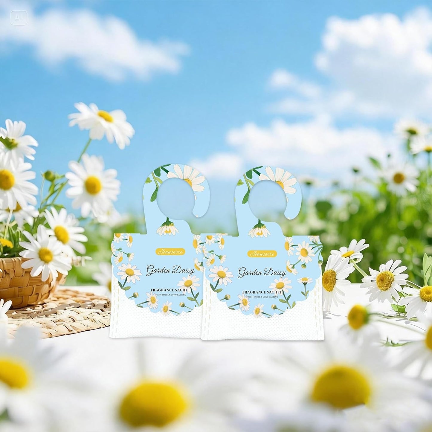 15 Packs Scented Sachets Bag for Drawers and Closets, Air Freshener for Home Fragrance Sachet, Long-Lasting Hanging Closet Deodorizer Smell Goods for House (Garden Daisy)